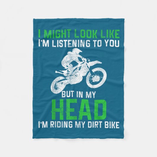 Dirt Bike Motocross Enduro Funny Quote Motorcycle  Fleecedecke (Vorderseite)