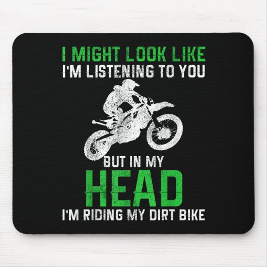 Dirt Bike Motocross Enduro Funny Quote Motorcycle Mousepad (Vorne)
