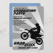 Dirt Bike Motocross FOTO Sunburst Abschluss Einladung (Vorne/Hinten)