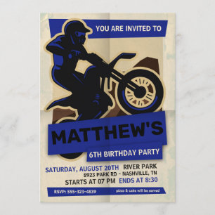 Dirt Bike Motocross Geburtstagsparty Einladung