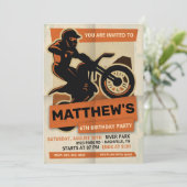 Dirt Bike Motocross Geburtstagsparty Einladung (Stehend Vorderseite)
