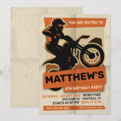 Dirt Bike Motocross Geburtstagsparty Einladung (Vorne/Hinten)