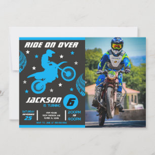 Dirt Bike Motocross Motorrad Jungen Foto Geburtsta Einladung