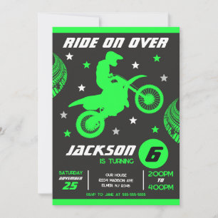 Dirt Bike Motocross Motorrad Jungen Geburtstag  Einladung
