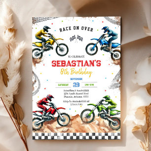 Dirt Bike Motocross Motorrad Rennsport Junge Gebur Einladung