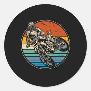 Dirt Bike Motocross Motorrad Vintage Retro Runder Aufkleber