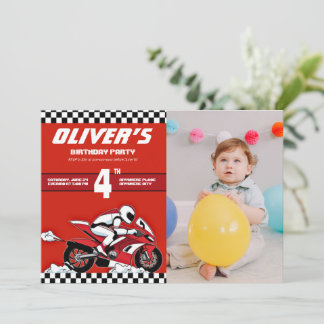 Dirt bike motocross Rennboy Foto Geburtstag Einladung