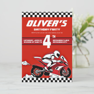 Dirt bike motocross rennen Junge Geburtstag Einladung