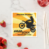 Dirt Bike Motocross Retro Sunburst Abschluss Serviette (Beispiel)