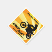 Dirt Bike Motocross Retro Sunburst Abschluss Serviette (Ecke)