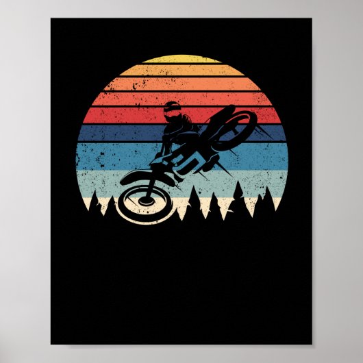 Dirt Bike Motocross Retro Vintag Dirtbike Rider Poster (Vorne)