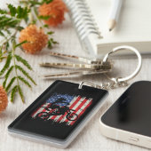 Dirt Bike Motocross USA American Flag Patriotic Schlüsselanhänger (Vorderseite rechts)