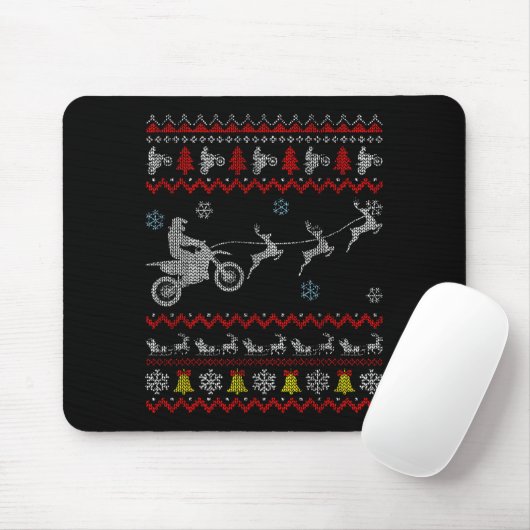 Dirt Bike Motorcycle Pajama Ugly Christmas Biker  Mousepad (Mit Mouse)