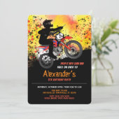 Dirt Bike/Motorrad Geburtstagsparty Einladung (Stehend Vorderseite)