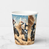 Dirt Bike Motorräder Racing in der Wüste, Pappbecher (Rechts)