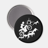 Dirt Bike Mountain Magnet (Vorderseite/Rückseite)