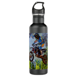 Dirt-Bike-Narren - Motocross-Racer Edelstahlflasche