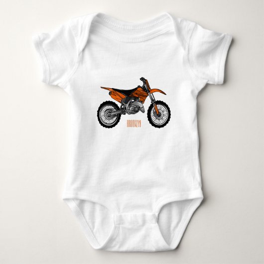 Dirt bike off-road motorrad / motocross-Cartoon Baby Strampler (Vorderseite)