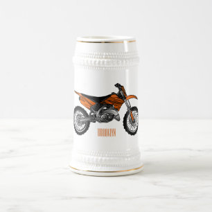 Dirt bike off-road motorrad / motocross-Cartoon Bierglas