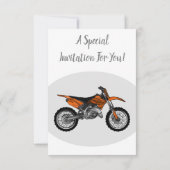 Dirt bike off-road motorrad / motocross-Cartoon Einladung (Rückseite)