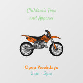 Dirt bike off-road motorrad / motocross-Cartoon Fensteraufkleber (Blatt)