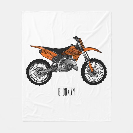 Dirt bike off-road motorrad / motocross-Cartoon Fleecedecke (Vorderseite)