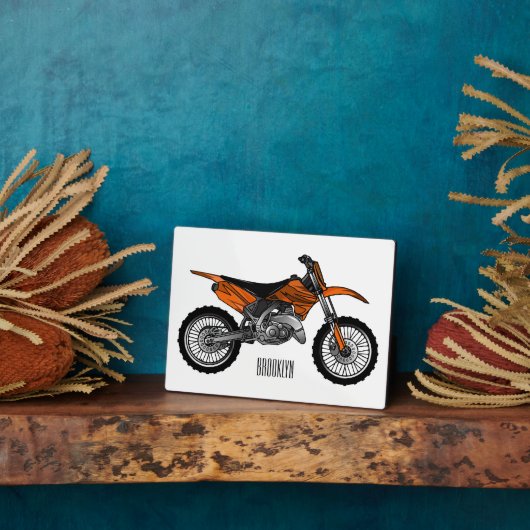 Dirt bike off-road motorrad / motocross-Cartoon Fotoplatte (Seite)