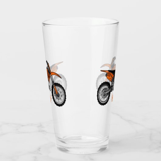 Dirt bike off-road motorrad / motocross-Cartoon Glas (Links)