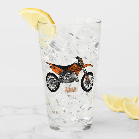 Dirt bike off-road motorrad / motocross-Cartoon Glas (Vorderseite Ice)