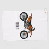 Dirt bike off-road motorrad / motocross-Cartoon Golfhandtuch (Horizontal)