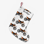 Dirt bike off-road motorrad / motocross-Cartoon Kleiner Weihnachtsstrumpf (Vorderansicht (hängend))
