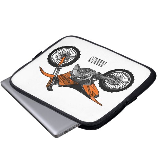 Dirt bike off-road motorrad / motocross-Cartoon Laptopschutzhülle (Vorne Knopf)