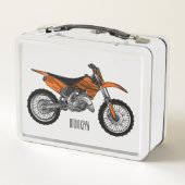 Dirt bike off-road motorrad / motocross-Cartoon Metall Brotdose (Rückseite)