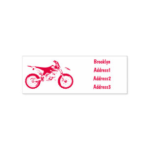 Dirt bike off-road motorrad / motocross-Cartoon Permastempel
