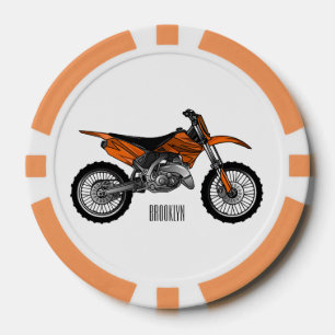 Dirt bike off-road motorrad / motocross-Cartoon Pokerchips