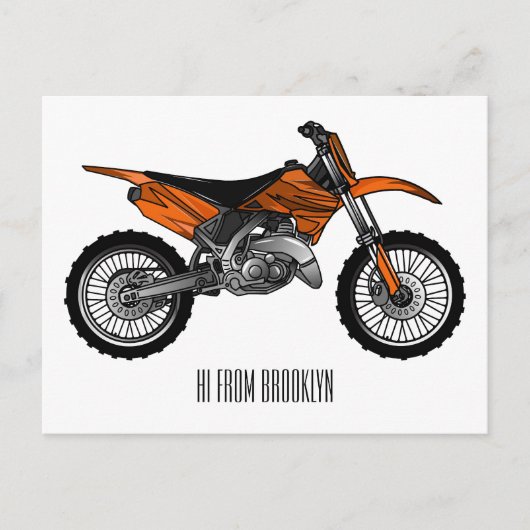 Dirt bike off-road motorrad / motocross-Cartoon Postkarte (Vorderseite)
