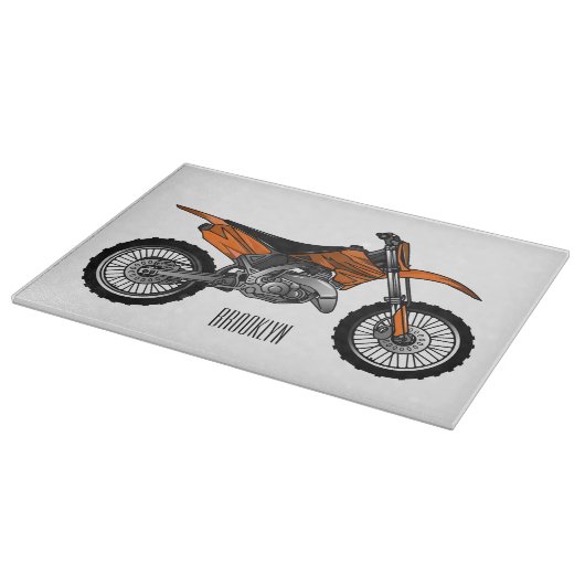 Dirt bike off-road motorrad / motocross-Cartoon Schneidebrett (Ecke)
