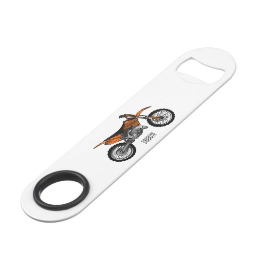 Dirt bike off-road motorrad / motocross-Cartoon Speed Flaschenöffner (Vorderseite Schrägansicht)
