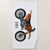 Dirt bike off-road motorrad / motocross-Cartoon Strandtuch (Vorderseite)