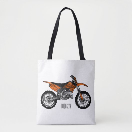 Dirt bike off-road motorrad / motocross-Cartoon Tasche (Vorderseite)