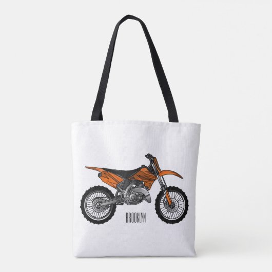 Dirt bike off-road motorrad / motocross-Cartoon Tasche (Rückseite)