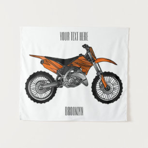 Dirt bike off-road motorrad / motocross-Cartoon Wandteppich