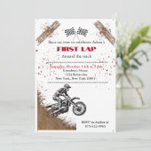 Dirt Bike Party Einladung (Stehend Vorderseite)