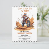 Dirt Bike Party zum Thema Geburtstagskinder Einladung (Stehend Vorderseite)