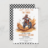 Dirt Bike Party zum Thema Geburtstagskinder Einladung (Vorne/Hinten)