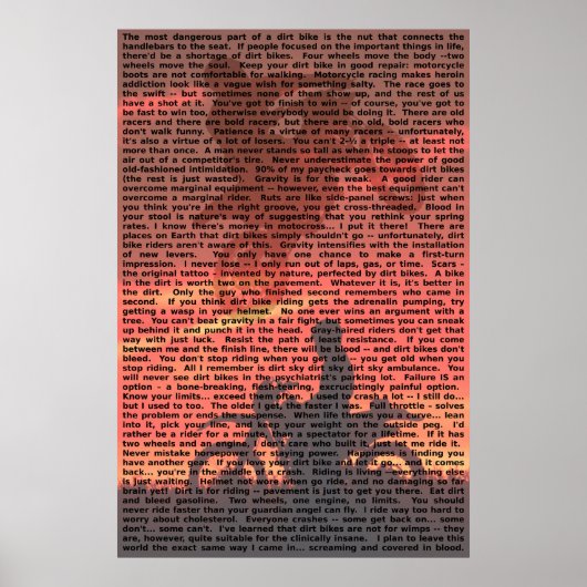 Dirt Bike Quote Poster 001 (Vorne)