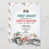 Dirt Bike Race Kinderdusche Einladung für Junge (Vorne/Hinten)