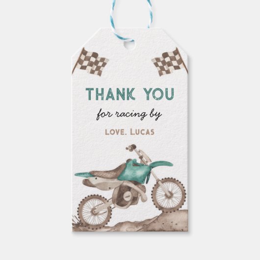 Dirt Bike, Racing Bike, Motocross Geschenkmarke Geschenkanhänger (Vorderseite)