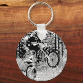 Dirt bike radeln im Wald Schlüsselanhänger (Vorderseite)