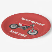 Dirt Bike Red Birthday Sport Paper Teller (Schrägansicht)